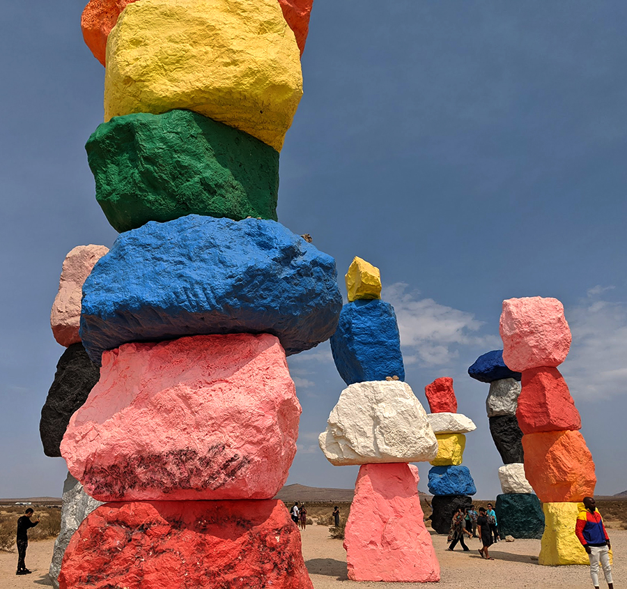 Ugo Rondinone’s Seven Magic Mountains, a few miles south of Las Vegas